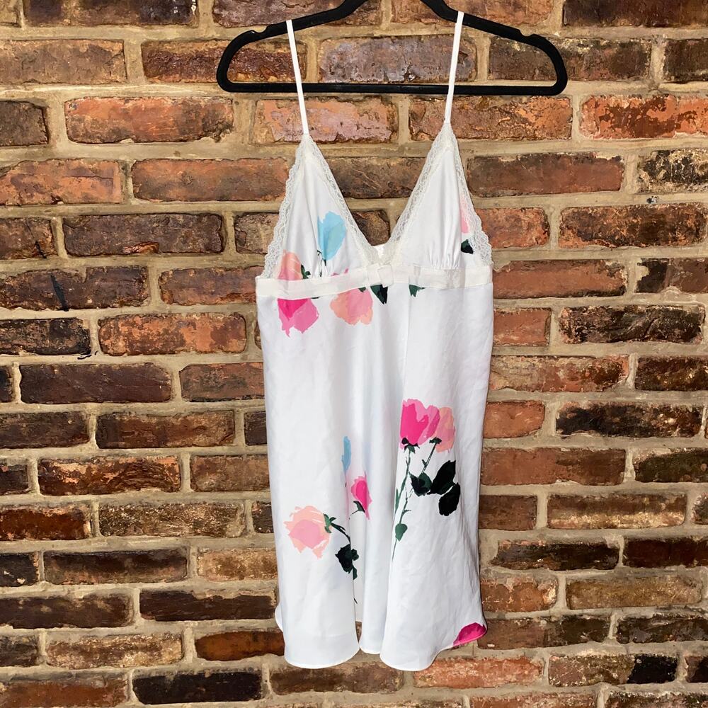 Kate Spade White Floral Slip Dress Sleepwear Nightgown Women's Size Medium